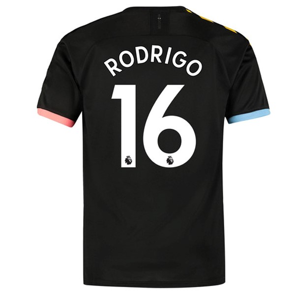 Maillot Football Manchester City NO.16 Rodrigo Exterieur 2019-20 Noir